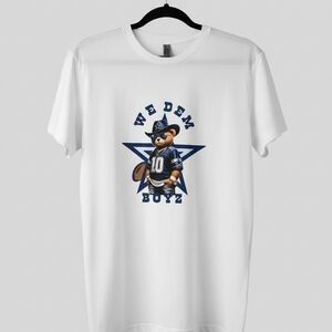 Next Level Apparel White Tee with Blue Graphic